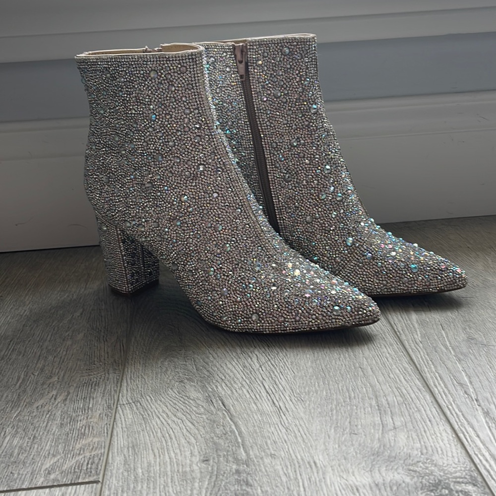 Betsey Johnson Cady Rhinestone Boots 8.5